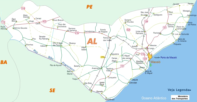 Mapa de Alagoas