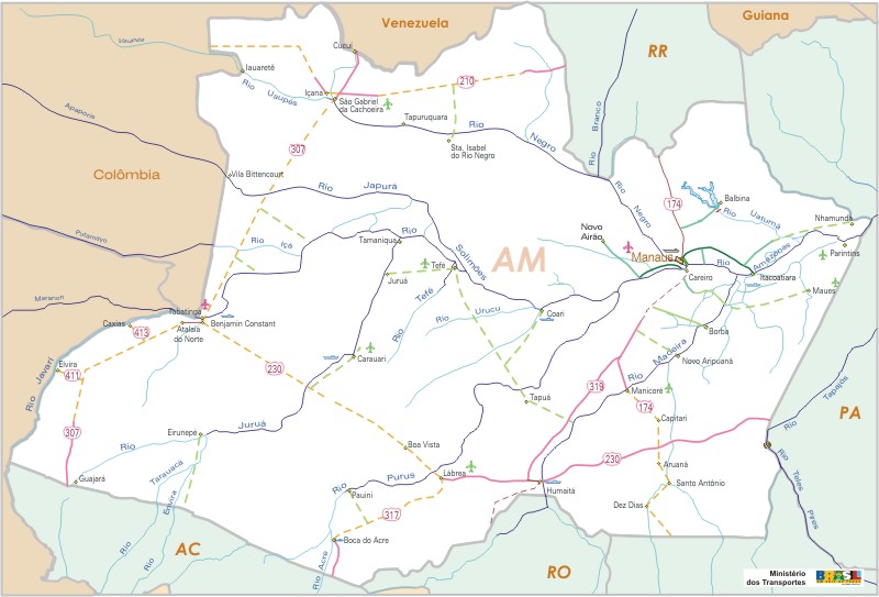 Mapa Rodoviario Amazonas