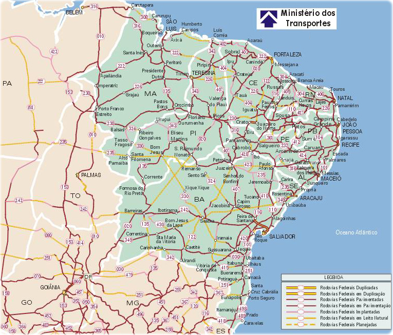 Mapa Nordeste