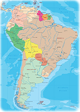 America do Sul mapa